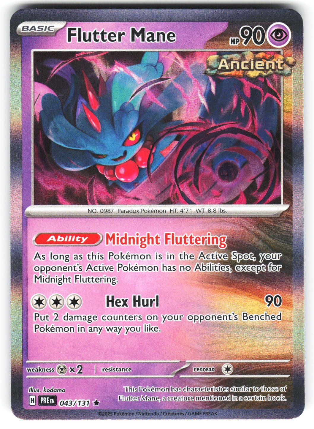 Flutter Mane 043/131 Holo Rare SV: Prismatic Evolutions Pokemon Holo Near Mint
