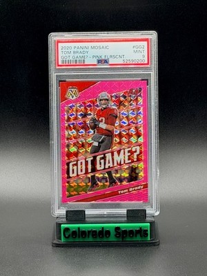TOM BRADY 2020 Panini Mosaic Got Game Pink Fluorescent Prizm 06/10 PSA 9 Mint