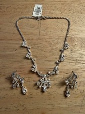 Prom Formal Wedding Bridal Crystal Necklace  Matching Earrings Jewellery Set