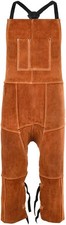 QeeLink Leather Welding Apron Split Leg for Men - Spark Flame Heat Resistant Bib