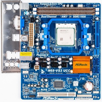 ASRock N68-VS3 UCC AM3 mATX Motherboard DDR3 AMD Athlon Core Unlock Windows XP