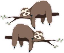 Sleeping Sloth Vinyl Stickers Car Truck Vehicle Bumper Decal