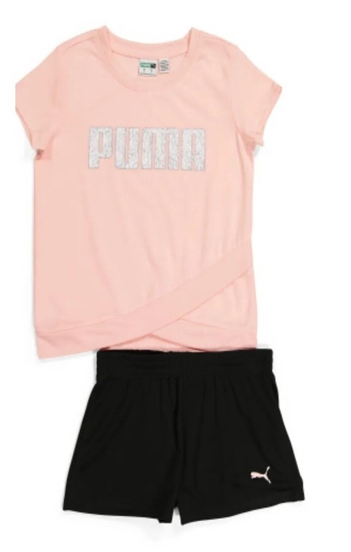 NEW PUMA Little Girls 2pc Mesh Short Set Size 5