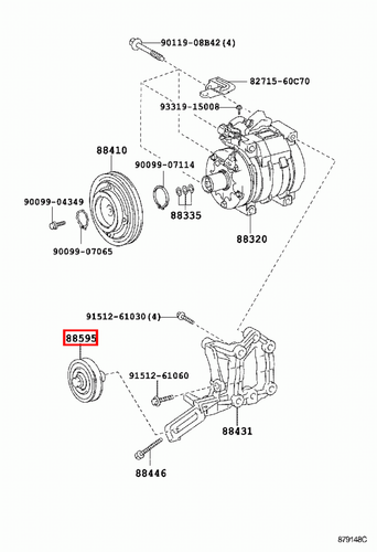 Genuine LandCruiser FZJ80 FZJ79 FZJ78 FZJ76 1FZ Air Conditioner Idler Pulley - Picture 12 of 20