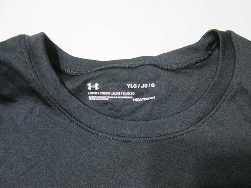 Under Armour Youth Boys Size L Tank Top Black Heatgear Loose Fit Logo Print Gym - Picture 5 of 9