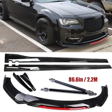 Front Bumper Lip Splitter Spoiler Side Skirt Bod Kit For Chrysler 300 SRT U