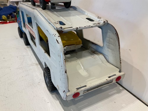 Vintage Tonka 1977 Car Hauler Corvette Car Carrier Tractor Trailer Pressed Steel - Picture 9 of 10