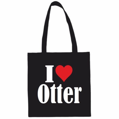 Tasche Beutel Baumwolltasche I Love Otter Schulbeuten Einkaufstasche Sporttasche