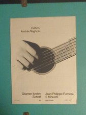 Jean P.Rameau 2 Minuets For Classical Guitar Rare Vintage Sheet Music