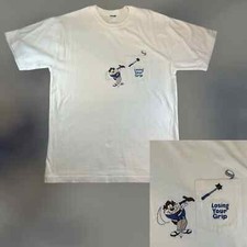 Vintage Warner Bros Looney Tunes Taz Golfing Pocket Shirt Losing Your Grip L