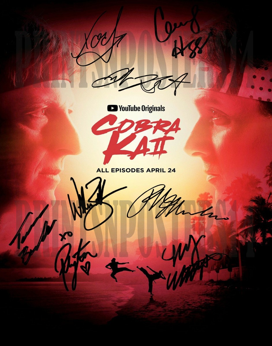 Cobra Kai 8x10 CAST SIGNED REPRINT Photo Poster Karate Kid Macchio Zabka #2