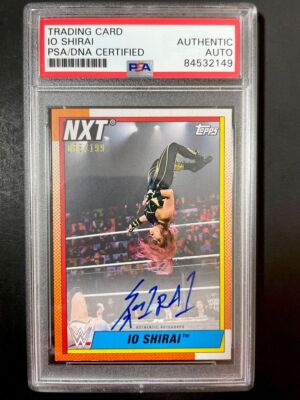 Io Shirai Signed 2021 Topps Heritage WWE Trading Card #d IYO SKY PSA DNA Slabbed