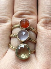 925 sterling silver gold vermeil gemstone stacking ring