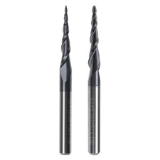 Tapered Ball Nose End Mill Solid Tungsten Carbide 2 Flutes 0.25/0.5mm Radius