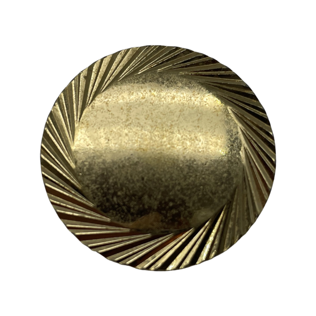 その他 Mone J8D Vintage Signed Monet Gold Tone Circular w Textured Rim Brooch
