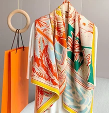 Velvet scarf, cashmere 140 large square scarf, silk mulberry silk scarf, women's