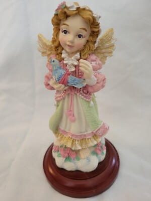 House of Lloyd's Vintage Angel on Wooden Base abt 6-6.5