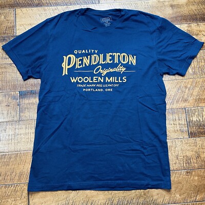 Pendleton Shirt Portland Oregon Originality Woolen Mills Adult Large Dark Navy