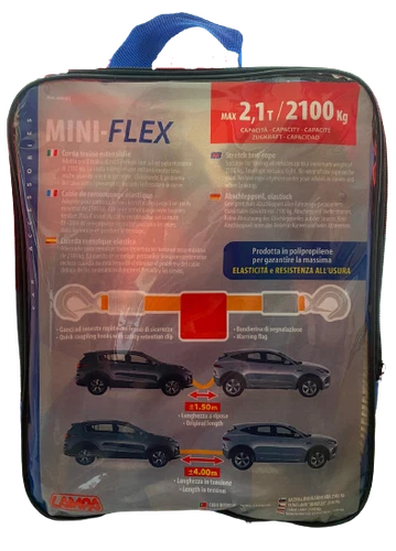 CORDA CAVO CINGHIA DA TRAINO PER AUTO ESTENSIBILE OMOLOGATA SOS ULTRA RESISTENTE