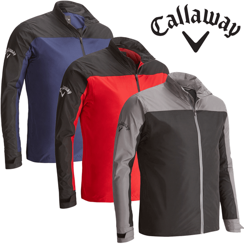 CALLAWAY CORPORATE WATERPROOF FULL ZIP MENS GOLF RAIN JACKET CGRR9013  - Afbeelding 1 van 7