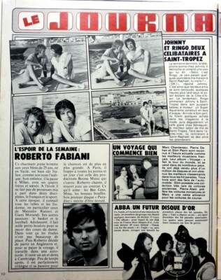 RINGO und JOHNNY HALLYDAY = PRESSEAUSSCHNITT 1 SEITE 1978 + ROBERTO FABIANI