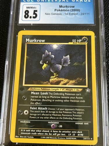 Murkrow (1st Edition) graded CGC 8.5 for sale on eBay