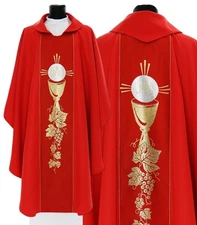 Red Gothic Chasuble with stole Vestment Rouge Casulla Roja Casula Rossa 010C