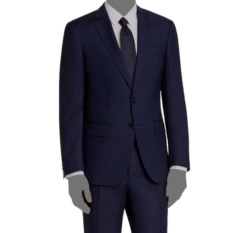 BOSS Trabaldo Togna 1840 Blue Slim-Fit Virgin Wool Suit Coat 40 L