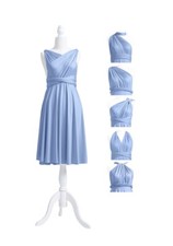 5 beautiful multi way bridesmaid dreses dusky blue knee leng price is for all 5