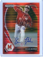 2021 Panini Prizm Draft Picks SEAN BURKE RC RED PULSAR Auto #4/11 WHITE SOX