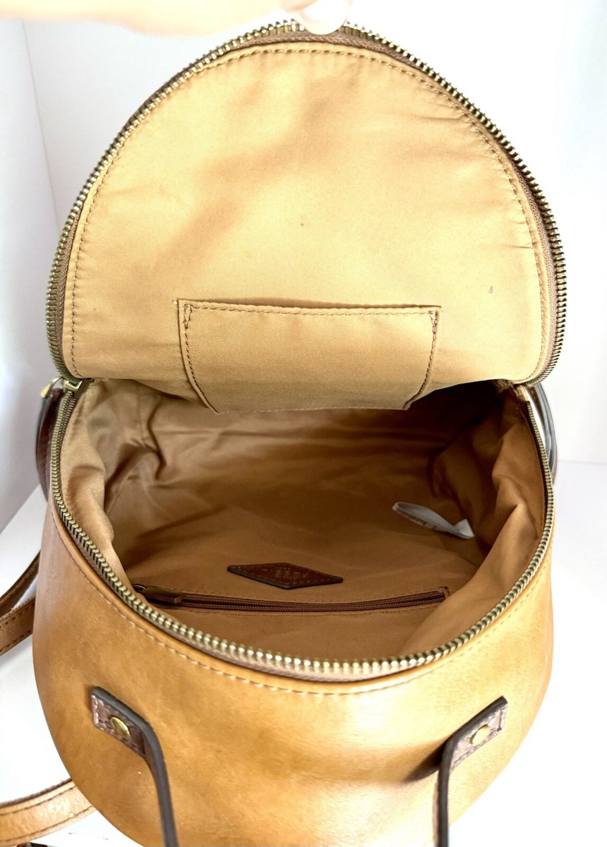 Fossil Felicity Brown Leather Mini Backpack Bag Purse Straps  display picture 1