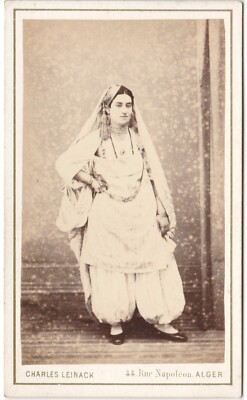 Baia D'Harcourt maurische Frau Tänzerin Algier Charles Leinack Foto CDV 1868