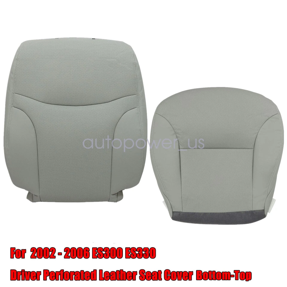 2002-2006 For Lexus ES300 ES330 Front Driver Bottom-Top Leather Seat Cover Gray Foto 2 de 4