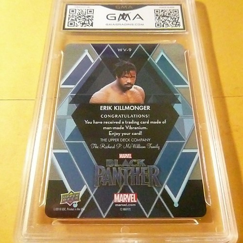 ERIK KILLMONGER 2018 UD BLACK PANTHER WAKANDAN VIBRANIUM # WV9 GRADED 10 L@@@K - Picture 2 of 2