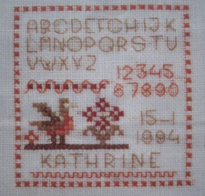 Bird Sampler Permin of Copenhagen counted cross stitch pattern