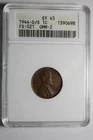 1944 D/S XF 45 Lincoln Wheat Cent ANACS FS-021 OMM-2