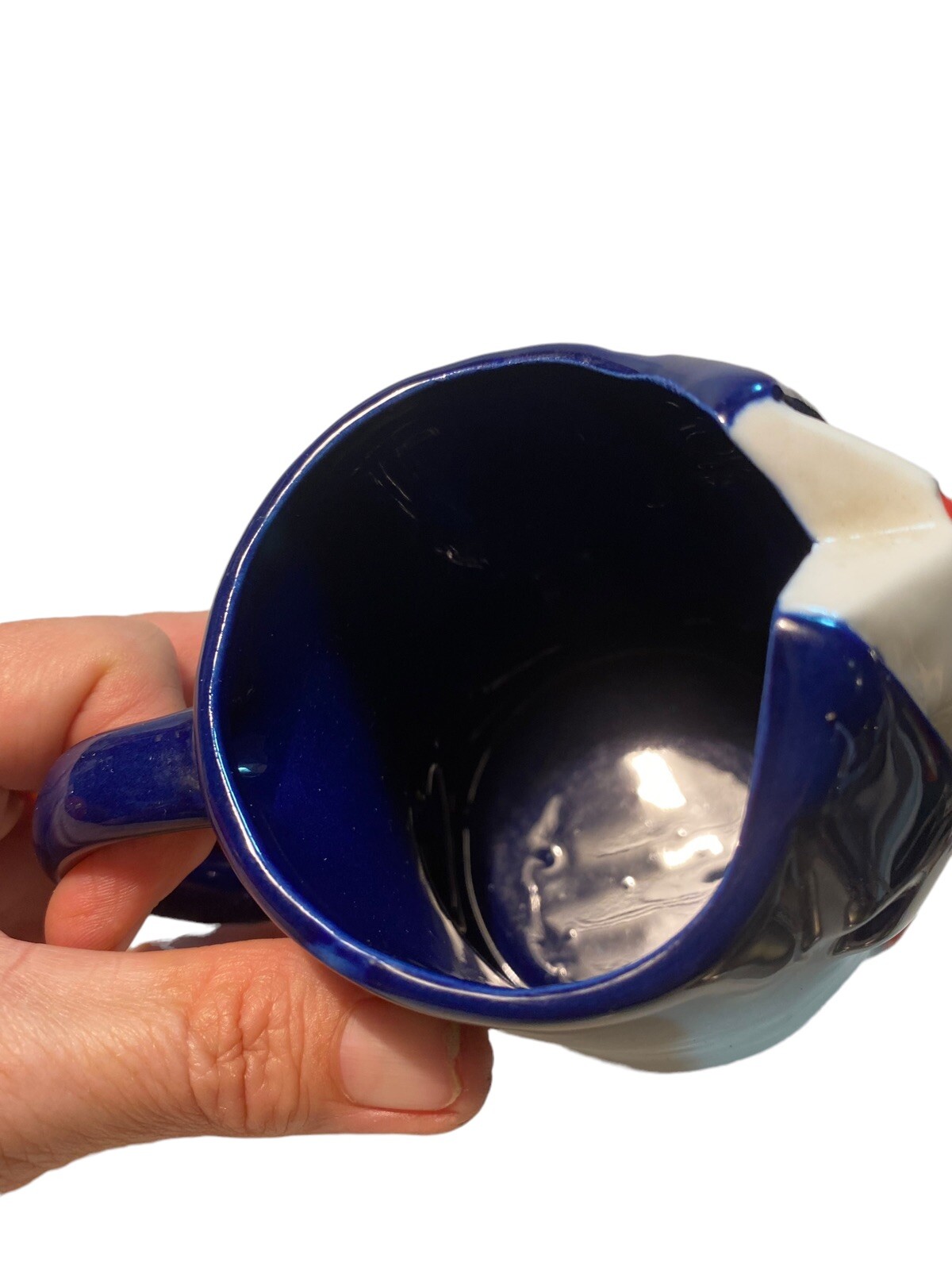 Lillian Vernon Molded Suit And Tie Red White Blue Coffee Mug / Cup