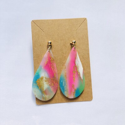 Handgefertigte einzigartige Polymer Clay Ohrringe - durchbohrte Ohren
