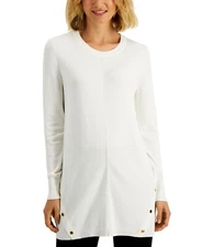 MSRP $50 Jm Collection Tunic Sweater Natural Size Large (SMALL STAIN)