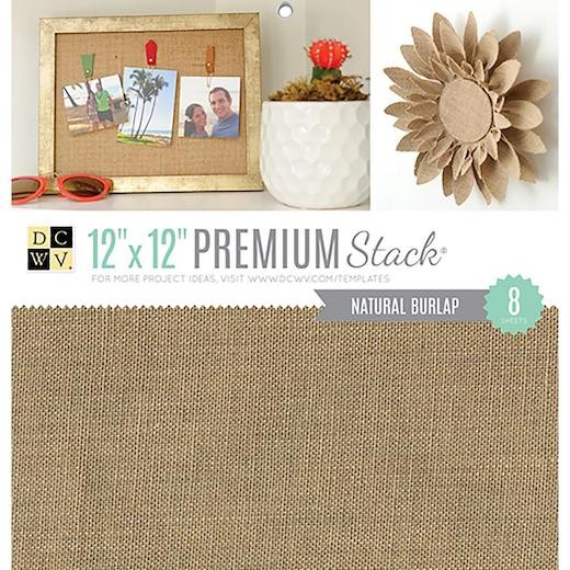 DCWV 12x12"" Premium Stack 8pcs - Natural Burlap