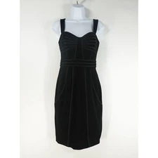 Cache Vtg Dress Women 6 Black Corset Bodycon Knit Bandage Bombshell Cocktail