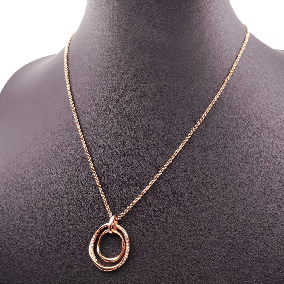 ⭐ Fossil Steel Rosegold Halskette Collier Anhänger Armband Armreif Gold 342 ⭐ - Bild 1 von 3