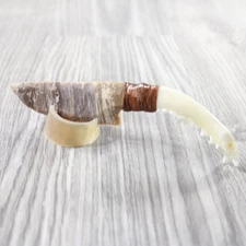 Fox Jaw Handle Stone Blade Ornamental Knife #825d    Mountain Man Knife