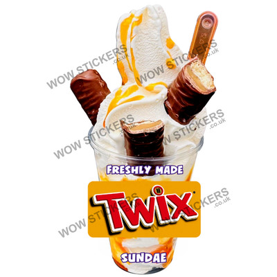 Twix Eisbecher Aufkleber Abziehbilder KBG Van (Größe wählbar)