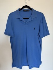 Polo Ralph Lauren Mens Custom Slim Fit Polo Shirt Medium Blue Cotton