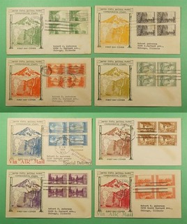 DR WHO 1934 (10) FDC NATIONAL PARK BEVERLY HILLS CACHET BLOCK R75311