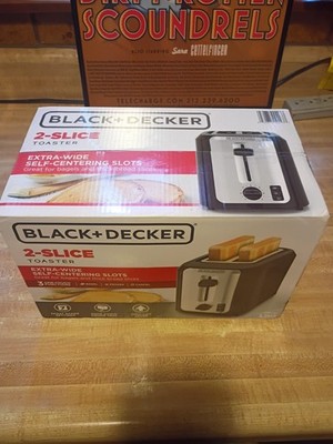 BLACK+DECKER 2-Slice Toaster, Extra Wide Slots & Bagel Function / BLACK NEW