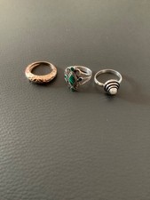 3 Ringe aus 925 Silber Größe 53, Halbperle,...