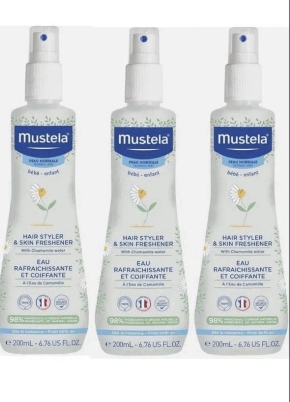 3 Mustela Baby Hair Styler Skin Freshener Chamomile Water 6.76 oz 04/28