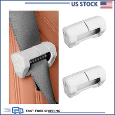 Car Seat Belt Buckle Covers, 2 PCS Anti-Scratch Silicone Protector C Color: Whit